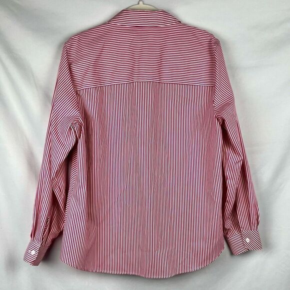 Foxcroft Wrinkle Free Shaped Fit Striped Button Down Blouse 14W - Picture 2 of 10